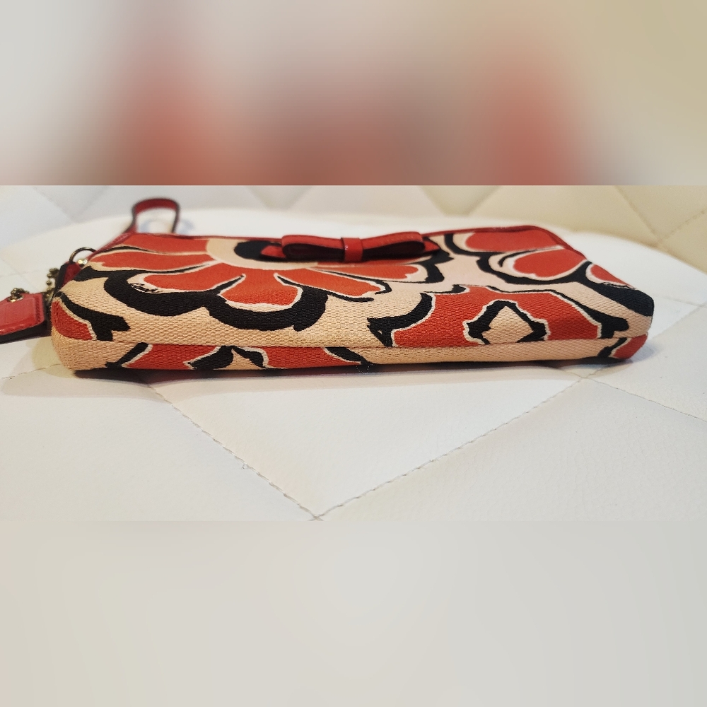 COACH POPPY FLORAL SCARF PRINT DOUBLE ZIP WALLET (49617) - Picture 4 of 11